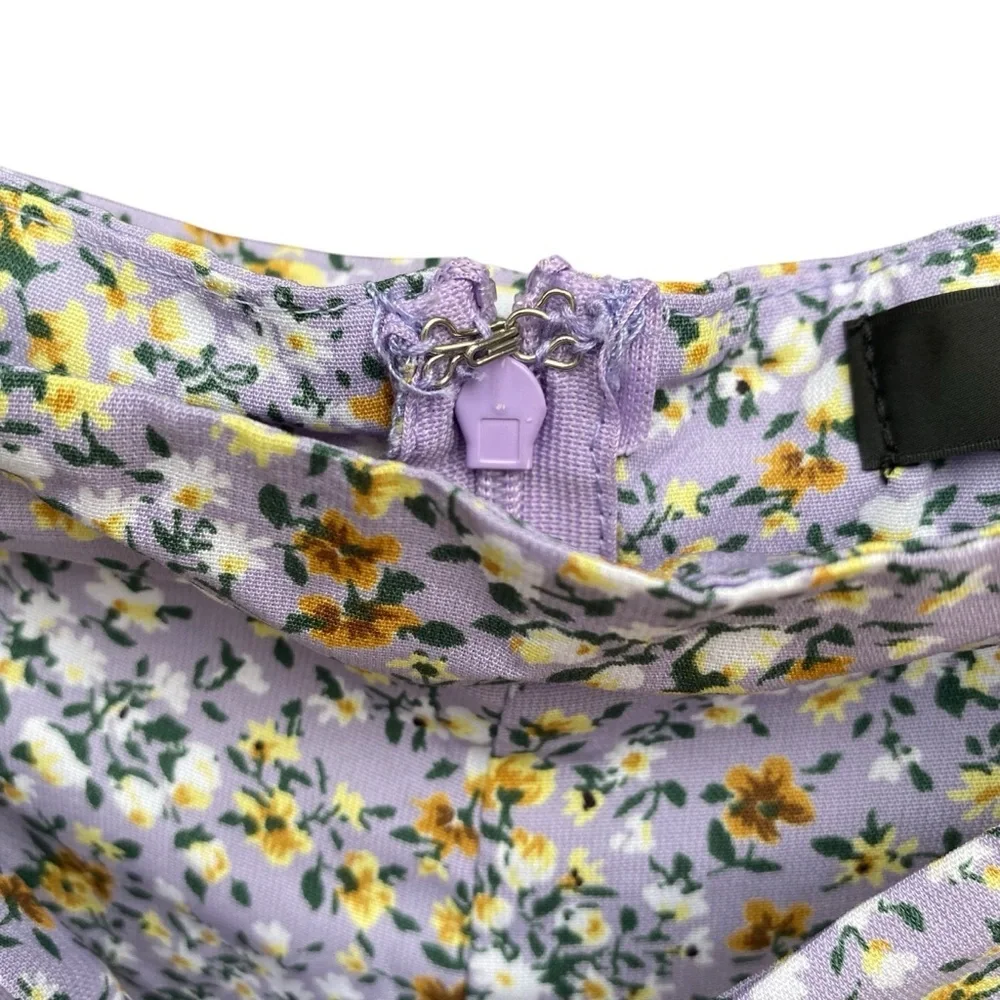 Lulus Sweetie Season Purple Floral Print Ruffled Hem Shorts Womens Size XL NWT